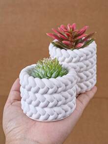 1PC 1/2/3/4 Floors Hemp Rope Candle Cup Silicone Mold, DIY Round Succulent Flower Pot Cement Gypsum Resin Clay Craft Storage Box Mold, Home Decor,Room Decor - Silicone Mold - View 7