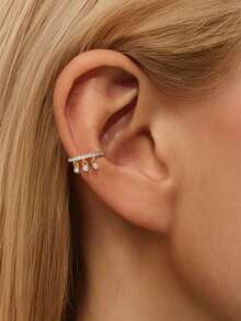 EleRunis 1PC 925 Sterling Silver Ear Cuff Earring Gold Non Pierced Ear Cartilage Clip On Wrap Hoop Filled Tiny Boho Beach Simple Minimalist Delicate Handmade Hypoallergenic Jewelry Gift