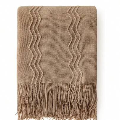 鼠尾草绿毛毯，适合沙发，波西米亚风家居装饰；浅蓝色沙发毯，适合客厅沙发。