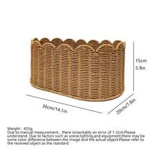 大容量编织收纳篮，藤编风格，适用于家居桌面、橱柜、客厅等，装饰性波西米亚风藤编外观，可用于卧室、衣橱、浴室、婴儿房、玄关等，多功能可折叠玩具收纳箱，可替代洗衣篮，透气海草纹理外观，节日家居装饰礼品，适合季节性收纳，包装精美，节省空间，配有方便提手，多功能置物架和台面整理方案 - 棕色 - 查看 7