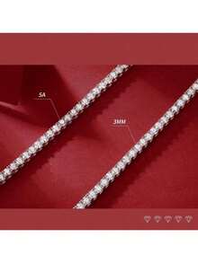 MDFUN 3mm Delicate Tennis Necklace, 18K White Gold Plated, Cubic Zirconia Inlaid, Versatile Tennis Chain For Men And Women - 3mm White - View 10