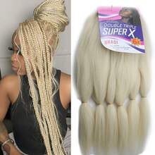 24 Polegadas 6 peças/Pacote Extensões de Cabelo Trançado Sintético Soft Yaki Pré-Esticado, Tranças de Crochê Sintéticas Profissionais Adequadas para Todas as Mulheres - Multicolorido - Visão 12