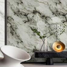 1 Roll Luxury Marble Pattern Self-Adhesive Wallpaper, Waterproof, Moisture-Proof, Oil-Resistant, Easy To Clean, Seamless Pattern Matching, Suitable For Living Room, Bedroom, Bathroom, Kitchen And Stairs, Wall Decor | Seamless Wall Design | Waterproof Wallpaper - Multicolor - View 3