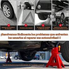 Torre Auto 2 Piezas 3 Toneladas Doble Se guro Altura 29-42 Cm - Rojo - Ver 5