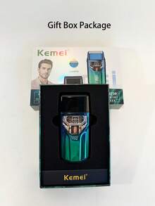 Kemei 专业理发器和剃须刀套装，理发店或家用男士个人护理礼品套装，磁力马达剃须刀，新年男士礼物 KM-2279、KM-1740 和 KM-T400 - 綠色 - 查看 6