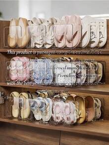 1/2/4pcs Baby Shoe Rack, High Capacity Cabinet-Style Shoe Rack, Space-Saving Partition Desktop Transparent Multi-Function Rack, Suitable For Baby Room, Newborn Room, Girl's Room Decor, Bedroom, Living Room, Entrance, Storage (This Product Is More Suitable For Displaying Shoes For 1-3 Year Old Babies.) - Storage - View 9