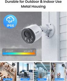 ZOSI 16CH 4K PoE NVR Security Camera System With 4TB HDD, 12pcs 8MP Wired PoE Security Cameras, Smart Person Vehicle Detection, One-Way Audio, People Counting, Remote Access, 100ft Night Vision - US A Type Plug(110-127V) - View 5