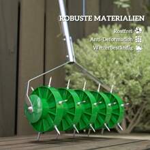 Outsunny Lawn Aerator, 45 Cm Wide, Manual Aerator With 30 Iron Tines, Garden Tools, Grounding Rail, Core Drill, Scarifier, Lawn Aerator, Lawn And Garden Maintenance - Green - View 6