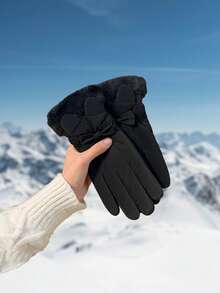 Rabbit Ear Decor Ski Gloves, Thick Warm Touchscreen Winter Ski Gloves, Suitable For Winter Sports Such As Skiing, Cycling, Hiking, Trekking - Multicolor - View 13