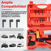 Herramienta Para Comprobar Vacio,Herramientas de Reparación de Línea de Aire Acondicionado para una Persona,Purgador de Frenos,Bomba de Vacío,Probador de Vacío,Kit de Herramientas - Rojo - Ver 2