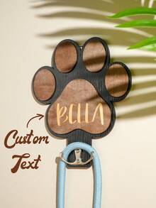 Gancho de correa personalizado, colgador de madera para correa de perro, gancho decorativo, decoración única para el hogar, amantes de las mascotas, aniversario de mascotas, decoración de cumpleaños de mascotas, tallado, regalo del día de adopción, decoración de pared - Multicolor - Ver 6