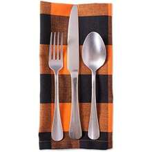 DII - Mantel Rectangular para cenas Familiares o reuniones en Interiores o Exteriores, Uso Diario, , , 1, 1(Orange & Black Buffalo Check Servilleta) - Multicolor - Ver 3
