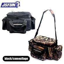 Large Capacity One Shoulder Crossbody Fishing Tackle Bag, Outdoor Sports Fishing Bag, Camouflage/Black