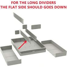 XZGB Silverware Drawer Organizer DIY Customize Expandable Utensil Tray For Kitchen Upgraded Flatware Cutlery Holders Adjustable Plastic Tableware Storage For Spatula Spoons Forks Knives Light Gray - LightGray - View 5