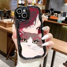 Funda de Teléfono Suave con Impresión de Olas Crema para X a la Serie 16, Funda de Teléfono a Prueba de Golpes, Regalo Lindo para Chicas, Funda de Teléfono con Olas Crema, Funda de Teléfono de Navidad, Funda de Teléfono de Halloween, Funda de Teléfono Linda, Regalo de Vacaciones, Diseño de Moda, Funda Elegante, Impresión, Funda Duradera, Cubierta a Prueba de Golpes, Amantes de, Chicas Adolescentes - Negro - Ver 2