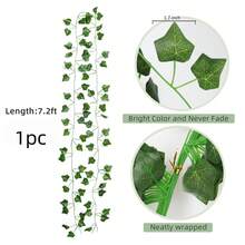 12/24pcs/Set Or 1pc/Pack Artificial Green Ivy Vines, Realistic Hanging Artificial Ivy Wreath For Wedding, Bedroom, Garden, Balcony, Swing, Mall, Staircase Decor, Greenery Backdrop, Jungle Theme Party Supplies. Easy To Install And Remove, Faux Plants, Autumn Decor, Room, Desk, Garden Decoration, Valentine's Day Gift - Multicolor - View 9