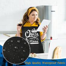 男女趣味围裙，“厨房之王”烹饪围裙，男女定制围裙，可调节厨师烘焙围裙，礼品 - 彩色 - 查看 7