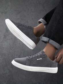 男士运动鞋，男士休闲鞋，时尚个性街头学生酷炫系带鞋，男士运动鞋 - 深灰色 - 查看 2