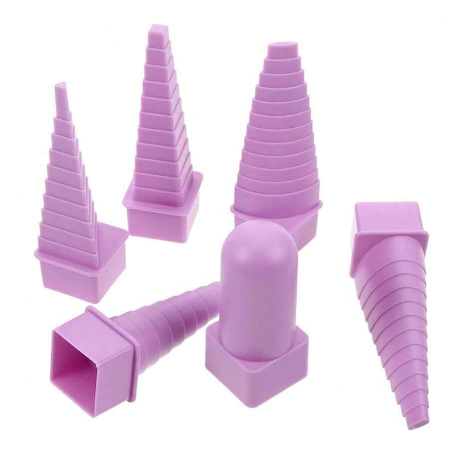 2/4/6个铜线线圈，DIY塑料手动绕线轴，珠宝绕线工具，金属线圈塔，手工线圈拉丝，珠宝轴线规，DIY工具套装 - 淡紫色 - 查看 1