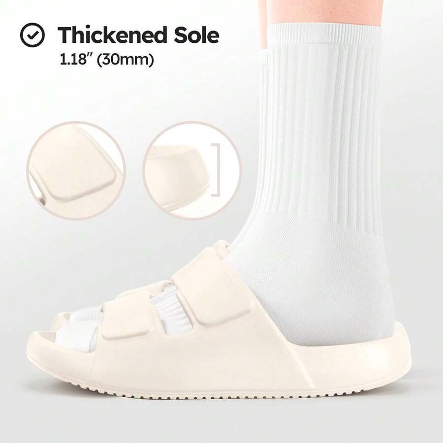 estiloMukinrch - Sandalias ortopédicas unisex para adultos, con soporte de arco, fascitis plantar, para recuperación, pantuflas de almohada para interiores y exterioresVersión mejorada - Beis - Ver 1