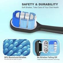 XZGB Replacement Heads Compatible With Oral-B Clic Toothbrush 6 Pack Brush Head Refill Black - 黑色 - 查看 4