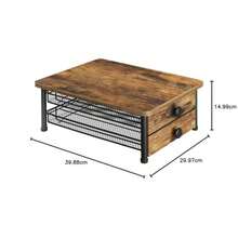 Soporte para cajones de cafe organizador de almacenamiento de capsulas de cafe de 70 capacidades cajon de capsulas de cafe de 2 niveles para taza K para cocina en casa cafe rustico - Marrón rústico y negro - Ver 2