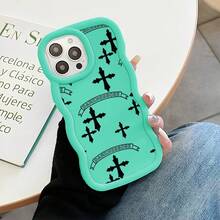 Funda protectora de teléfono con Cruz Gótica Estilo Elegante regalo de moda minimalista interesante para hombres y mujeres, adecuado para iPh 16/15/15Pro/15ProMax/14/13/12/11/XsMAX, iPh 17,  Max Series,A14/A15/S23 Ultra/A50/A12/A32/A52/A72/A51/A21S/A13/A14/S22 Ultra/S23/A33/A53/S20 FE,Protección completa contra caídas, resistencia a impactos y prevención de rayaduras,diseño creativo y de moda para hombres y mujeres - Coral claro - Ver 7