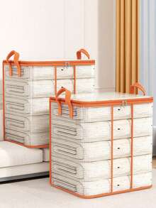 1pc Transparent Mesh Quilt Storage Bag, Large Capacity Transparent Quilt Storage Bag, Reinforced Handles, Suitable For Clothes, Bedding, Moving, And Cargo Storage; Waterproof Material; Beautifies Wardrobe; Large Capacity Foldable Household Packing Bag; Clothes Storage, Bedroom Essentials, Travel Essentials Garment Bag Waterproof Bag Storage Bags Clothes Organizer Clothes Bag Packing Cubes Travel Organizer