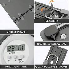 8-In-1 Portable Multifunctional Pilates Board, Foldable Home Gym Fitness Equipment, Full Body Workout Training Plate For Women Men, 3 Colors Available - 黑色 - 查看 4