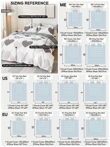 Juego de ropa de cama de 3 piezas con estampado de corazones (1 funda nórdica y 2 fundas de almohada), suave y agradable para la piel, apto para todas las estaciones, ideal para el hogar, bodas y otras ocasiones. - Multicolor - Ver 3