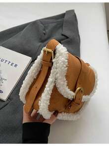 New Style Small And Exclusive Designed Plush Underarm Small Bag For Women Winter Shoulder Crossbody Bag - Brown - View 2