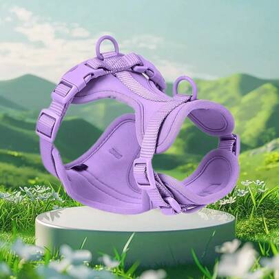 轻便狗背带：可调节、耐用的 360 度透气网眼宠物背心背带，配有柔软的衬垫，防拉狗背带，可调节软垫，狗背心，透气网垫，马卡龙色宠物狗牵引绳，狗项圈，牵引绳，背心式背带，适用于小型、中型、大型犬