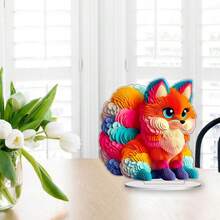 2D Acrylic Cartoon Cute Nine-Tailed Fox Creative Home Decor Tabletop Ornament - Nhiều màu - Xem 5