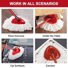 Triangle Cleaning Mop Replacement Head For O-Cedar EasyWring Microfibers Spin Mop Refill, 3 Pack ,White - trắng - Xem 4