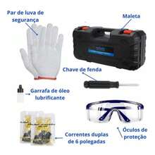 Professional Portable Chainsaw With 2 Batteries, 6-Inch Blade, And Carrying Case. - 藍色 - 查看 7