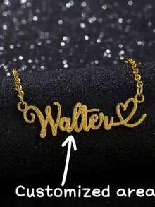 定制不锈钢拉丝名字项链 - 心形设计，可定制名字，是生日、毕业、圣诞节、情人节的理想礼物，520，多功能，装饰性强，字母，时尚，现代，色彩缤纷，可爱，休闲，可定制，个性化，独特，送给他/她的完美礼物，万圣节特别款，返校时尚。 - 彩色 - 查看 1