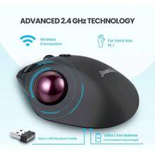Perixx11568 Perimice - 717 - Mouse inalmbrico Trackball Integrado de 1.34 Pulgadas con funcin de sealizacin, 5 Botones programables, Nivel de 2 dpi, Negro - Inalámbrico - Ver 5