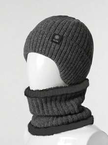 Men's Thickened Wool Ear-Protection Knitted Hat Is A Perfect Gift For Fathers Beanie Fall Outfit - Leopard - View 6