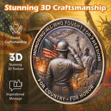 HAWTSaluting Soldier And Liberty Eagle Veterans Challenge Coin Honoring All Who Served Memorial Medallion Tribute Token For Service And Sacrifice Commemorative Military Keepsake Gift For Men And Women - 1Pcs - View 4