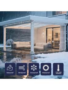 Heavy Duty Thick Tear-Resistant PVC Tarpaulin, Transparent Waterproof Tarp, Windproof, Snow-Proof, Suitable For Camping, Garage, Plant Greenhouse, Car, Patio, Outdoor Garden Decor, Camping Essential, Plant Greenhouse Cover, Durable Canopy, Reinforced Tarp