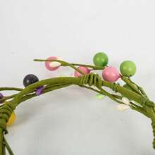 Easter Egg Candle Ring Artificial Berry Flower Wreath Table Centerpieces For Spring Holiday Party Home Decor - Silver - View 7