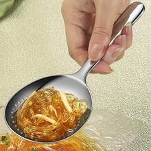 Thickened Stainless Steel Strainer Spoon, One-Piece Molded, Heat-Resistant Long Handle, Fine Mesh, Fast Drainage, Deformation-Resistant, Suitable For Scooping Dumplings, Noodles, Meatballs - Multicolor - View 5