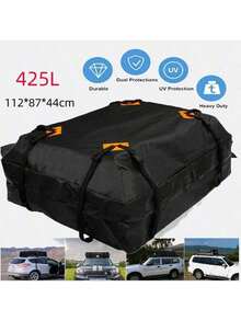 Weatherproof Rooftop Cargo Carrier For Top Of Vehicle, Attaches With Or Without Roof Rack - màu đen - Xem 7