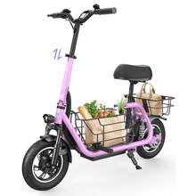 GYROOR 550W Electric Scooter With Seat For Adult, 12 Inch Commuter Electric Scooter With Dual Shock Absorbers And Up To 25 Miles 18.6MPH - Hồng - Xem 8