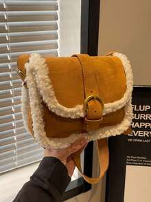 New Style Small And Exclusive Designed Plush Underarm Small Bag For Women Winter Shoulder Crossbody Bag - Brown - View 11