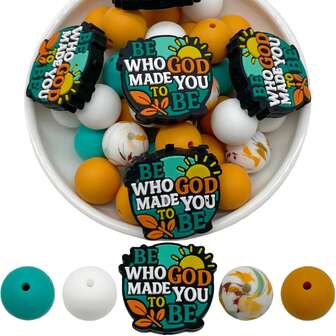 29 piezas Decoración de cuentas de silicona inspiradoras y mixtas para hacer manualmente bolsos, cadenas de teléfono, pulseras, collares, llaveros y joyería