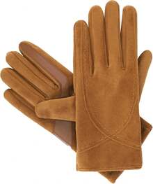 Isotoner Womens Water Repellent Touchscreen Microsuede Shortie Gloves - Rượu cô-nhắc - Xem 10