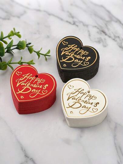Gift Tags,Valentine's Day,With Golden Foil Lettering,Heart-Shaped "Happy Valentines" Paper Hangtags For Wrapping And Party Decorations In Red Black White, 4.5 X 5.0 Cm, Happy Valentines Day Stickers, Heart Tags, Be Happy Tag, Celebration Decor, Holiday Gifts, Elegant Design, Romantic Decor, Fine Detailing, Premium Paper, Decorative Hangtags, Party Labels, Party Hosts, Event Planners