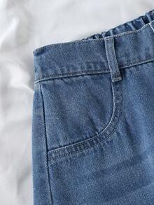 1pc Tween Girls' Casual Distressed Straight Leg Jeans, & Comfortable