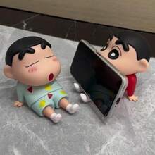 CRAYON SHINCHAN 1个可爱蜡笔小新桌面摆件，蜡笔小新懒洋洋的手机支架，塑料摆件，手机支架（略有瑕疵） - 彩色 - 查看 5